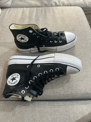 Converse Plataforma Negras Talla 40