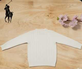 Jersey Ralph Lauren punto trenzado blanco