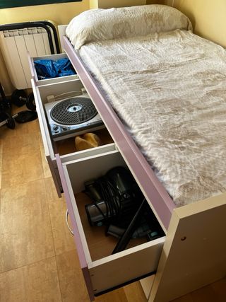 Cama nido 190x80 con 3 cajones y 2 camas