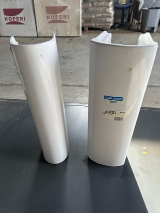 Pie de lavabo de porcelana blanco