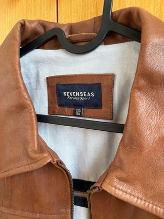 Cazadora Cuero Marrón SEVENSEAS Hombre