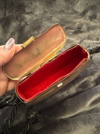 Bolso antiguo metal dorado y negro