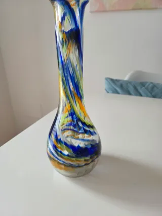 Jarrón de cristal soplado murano