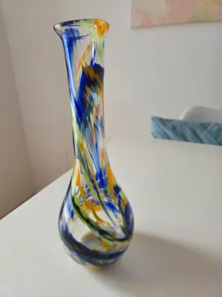 Jarrón de cristal soplado murano