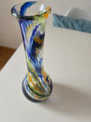 Jarrón de cristal soplado murano