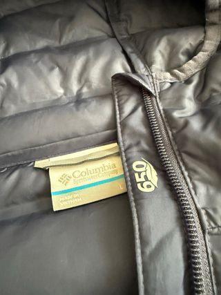 Chaqueta Columbia Azul con Capucha, larga.