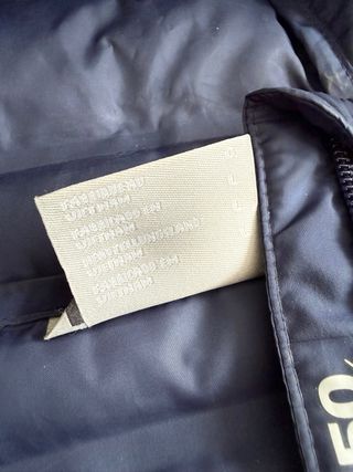 Chaqueta Columbia Azul con Capucha, larga.