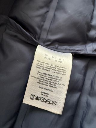 Chaqueta Columbia Azul con Capucha, larga.