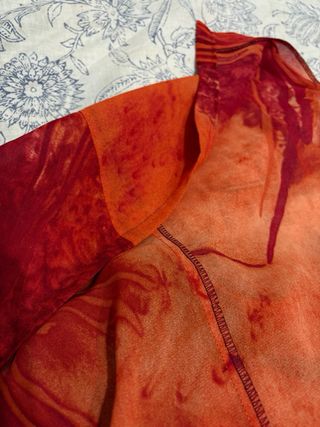 Vestido El Corte Inglés Naranja y Rojo