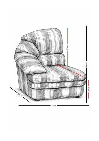 Sofá chaise longue de tela a rayas, muy cómodo.