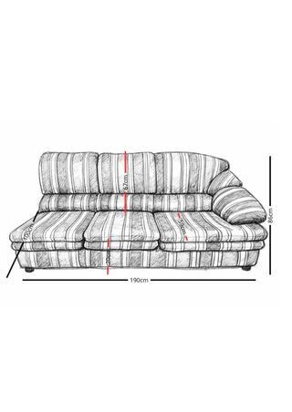 Sofá chaise longue de tela a rayas, muy cómodo.