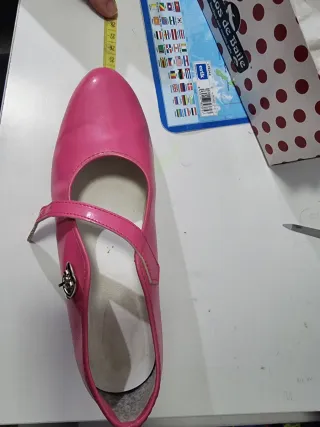 Zapatos Flamenca Tacon Rosa fucsia