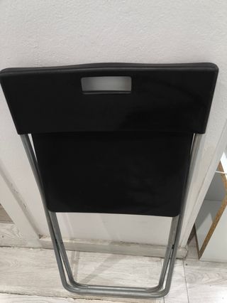 Silla Plegable Negra y Plateada x2