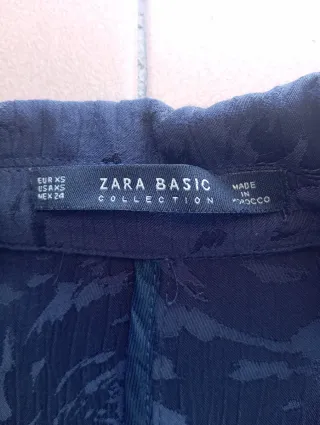 Blazer azul marino floral mujer Zara