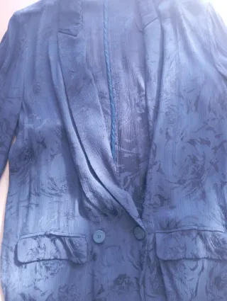 Blazer azul marino floral mujer Zara