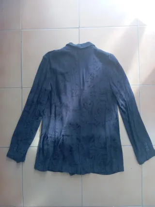 Blazer azul marino floral mujer Zara