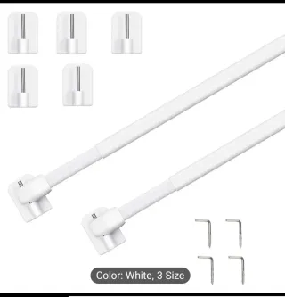 2 Barras Cortina Extensibles Blancas