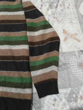 Pullover uomo righe marrone verde