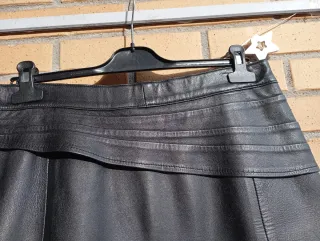 Falda cuero natural vintage