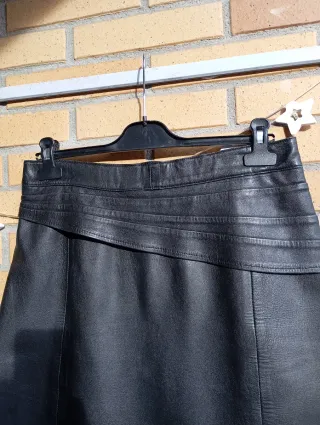 Falda cuero natural vintage