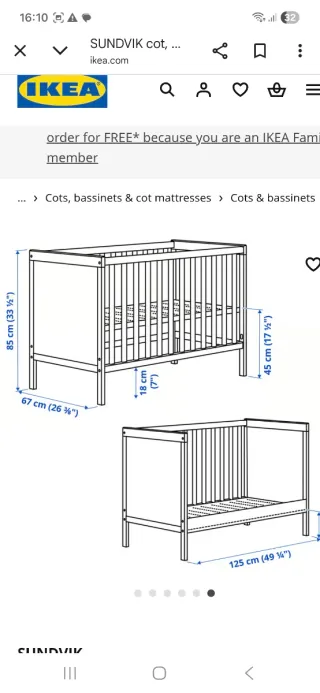 Cuna Ikea Madera