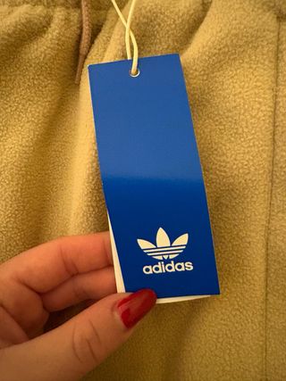 Pantaloni Adidas in pile beige