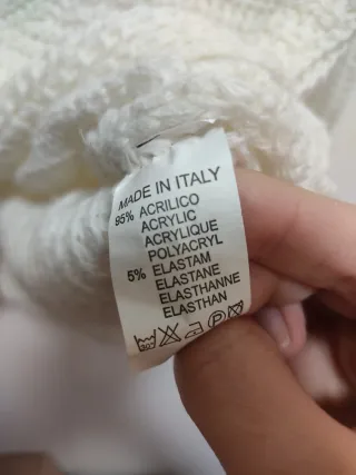 Jersey punto blanco perlas