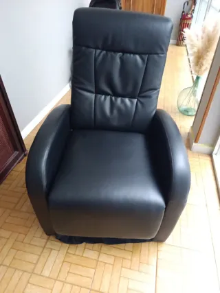 Sillón reclinable piel sintética negro