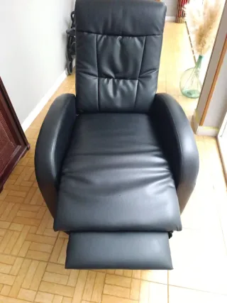 Sillón reclinable piel sintética negro