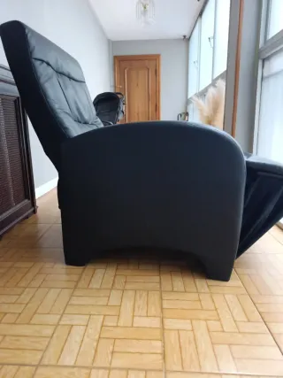 Sillón reclinable piel sintética negro