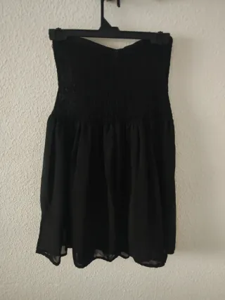 Vestido negro encaje blanco Talla S