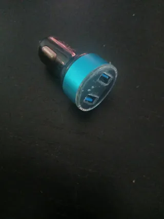 Cargador USB Coche Doble Azul