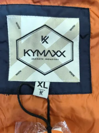 Cazadora universitaria chico azul y naranja