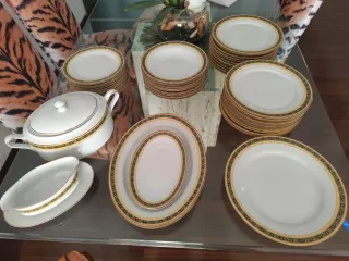 Vajilla Porcelana Laklain Ribete Dorado