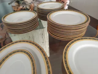 Vajilla Porcelana Laklain Ribete Dorado