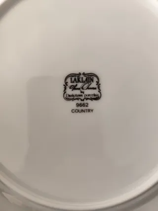 Vajilla Porcelana Laklain Ribete Dorado