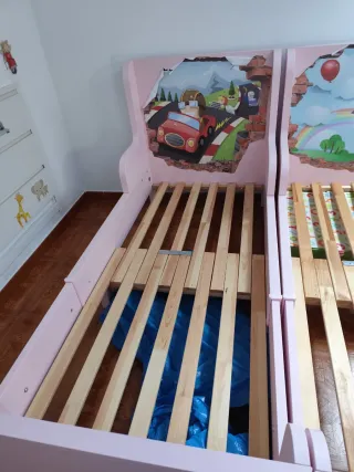 240€ DOS Camas infantiles extensibles rosa