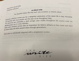 Delta Dolce Vita Collection Canetas não usadas