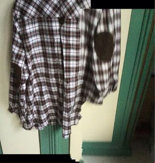 Camicia a quadri con taschino e toppe sui gomiti