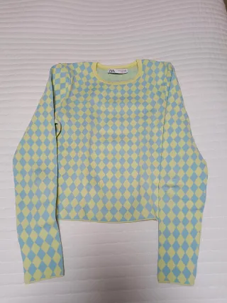 Jersey Zara M Diamantes Azul y Amarillo