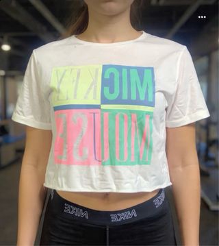 Camiseta Mickey Mouse multicolor blanca