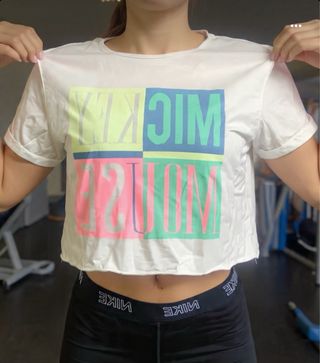 Camiseta Mickey Mouse multicolor blanca