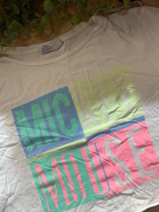 Camiseta Mickey Mouse multicolor blanca