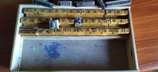 Set Sellos Tinta Antiguos Letras y Números