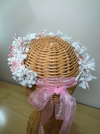 Corona diadema de flores preservadas