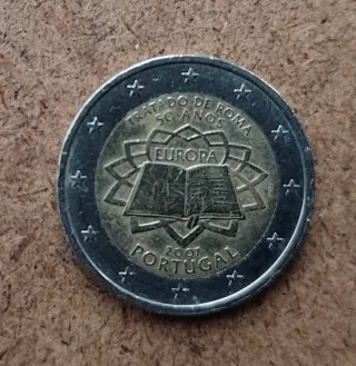 Moneda 2€ Portugal 2007 Tratado