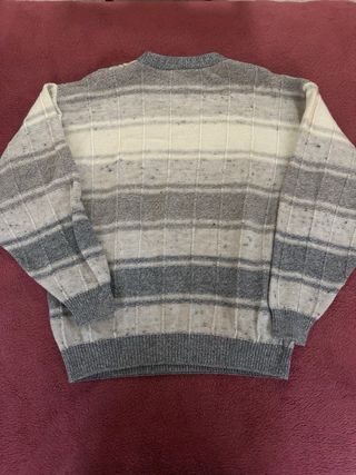 Jersey Lacoste Hombre Gris y Blanco