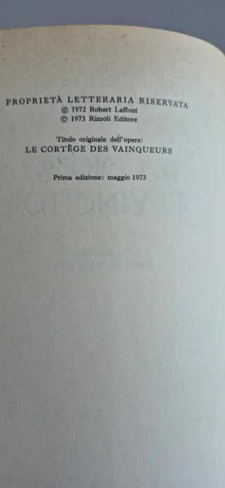 Libro "Il corteo dei vincitori" Max Gallo