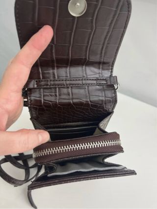Bolso Parfois marrón efecto piel cocodrilo