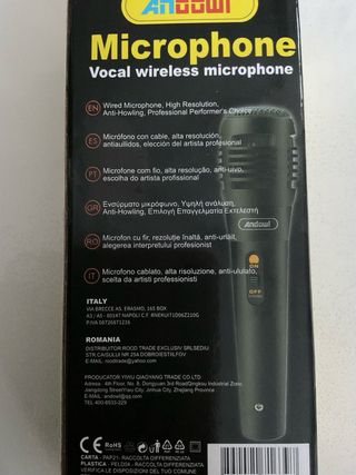 Microfono Vocal wireless microphone filo 3 metri